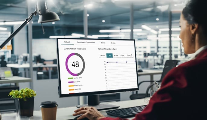 Operatore che consulta la dashboard XDR di WatchGuard ThreatSync