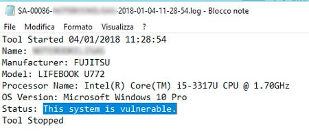 test bug intel